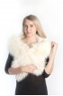 White cream fox fur scarf